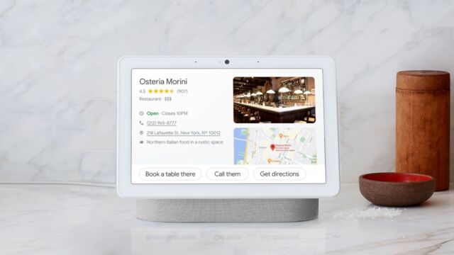 Google's Nest Hub Max is a 10-inch smart display designed to display photos, make video calls, control smart home devices, and access the Google Assistant, among other tricks.  The speakers aren't the best, and there's no physical shutter for the built-in camera.