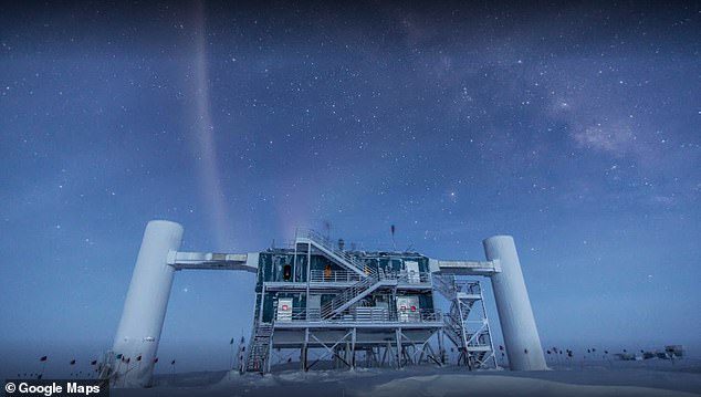 The study determined that ghost particles come from Blazar by collecting particle data from the IceCube Neutrino Observatory in Antarctica (pictured)