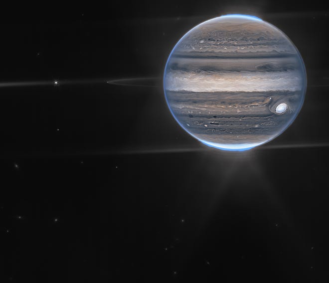 Jupiter, from the James Webb Space Telescope.