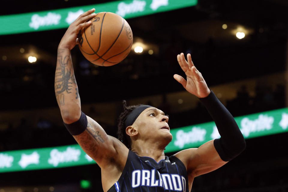 Orlando Magic forward Paulo Banchero surged to a landslide victory over the Atlanta Hawks during the second half of an NBA basketball game on Friday, October 21, 2022, in Atlanta.  (AP Photo/Butch Dale)